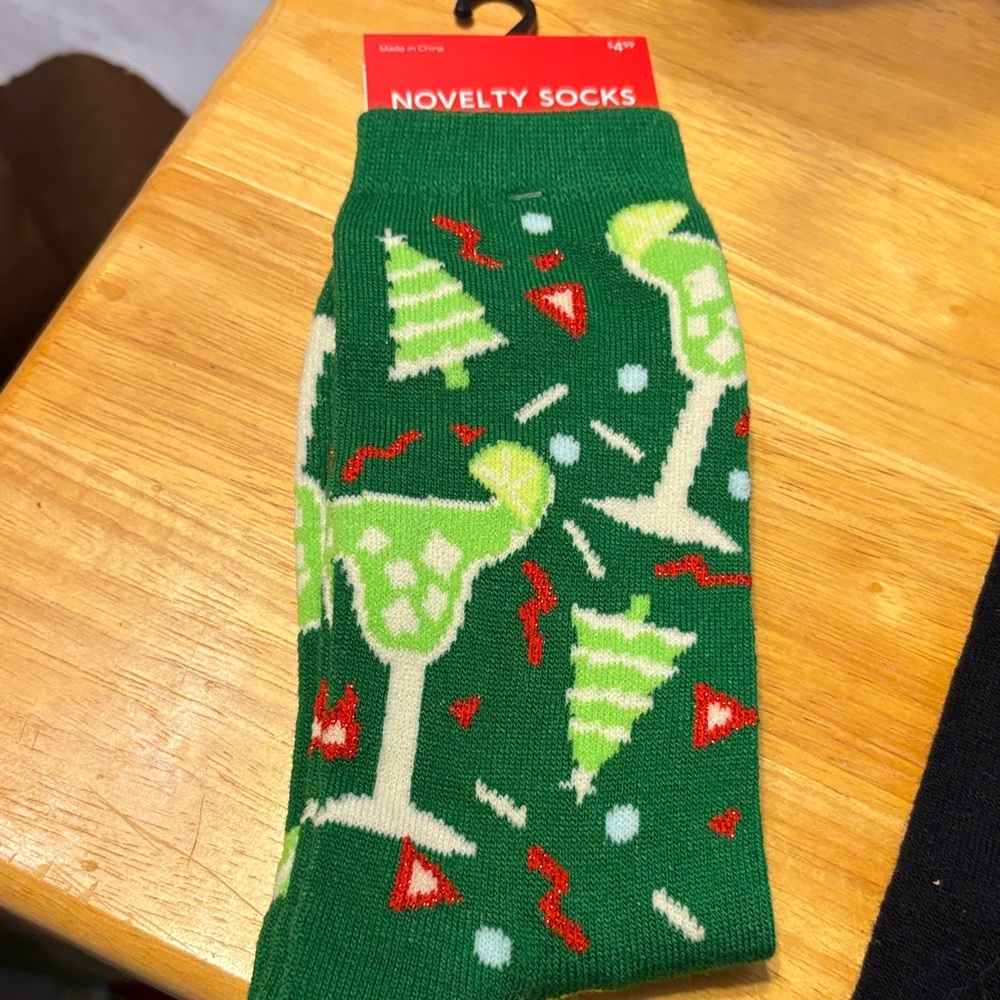 Novelty Green Margarita Cocktail Socks - Unbranded